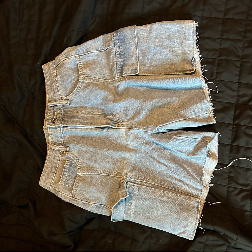 Women's Gray Denim Shorts